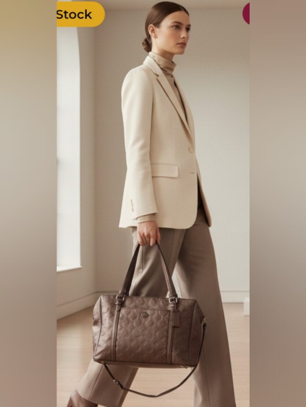 Coach‎ Bronze Signature Embossed Leather Tote